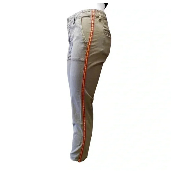 Velvet By Graham &  Spencer Khaki Green Raw Hem Straight Leg Size 4 - Picture 3 of 10